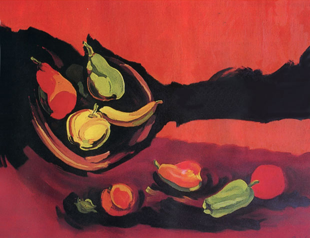 Natura morta - "Cesto con frutta e peperone"